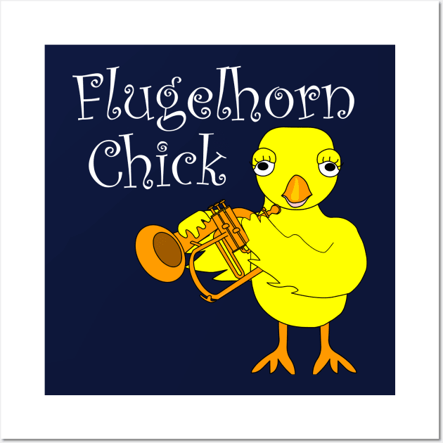 Flugelhorn Chick White Text Wall Art by Barthol Graphics